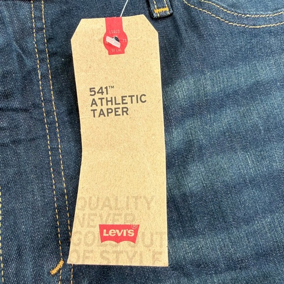 Levis Jeans Men 44x32 (Fit 44x30) Blue 541 Athletic Taper Stretch Big Tall Denim - Picture 7 of 16